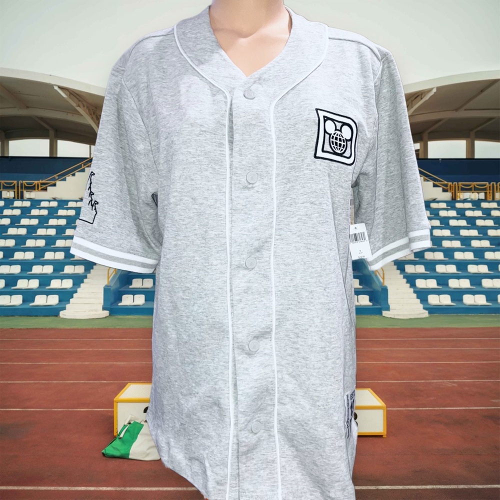 Disney World Mickey Mouse Button Up Baseball Jersey Sweatshirt S New With Tag